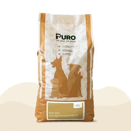 Zak Puro Croc Lam Rijst Sensitive 20/10 met goudkleurig label
